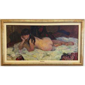  Aleksander Sedov (1928-2012), peinture à l'huile sur toile représentant une femme nue