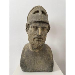  Buste de Périclès à mi-corps en poussière de pierre - début du XXe siècle. Italie