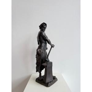 Bronze Sculpture Depicting A Blacksmith - 19th Century. France