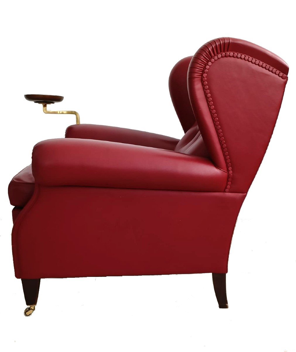 Frau Armchair In Leather With Saucer Mod. 1919-photo-2