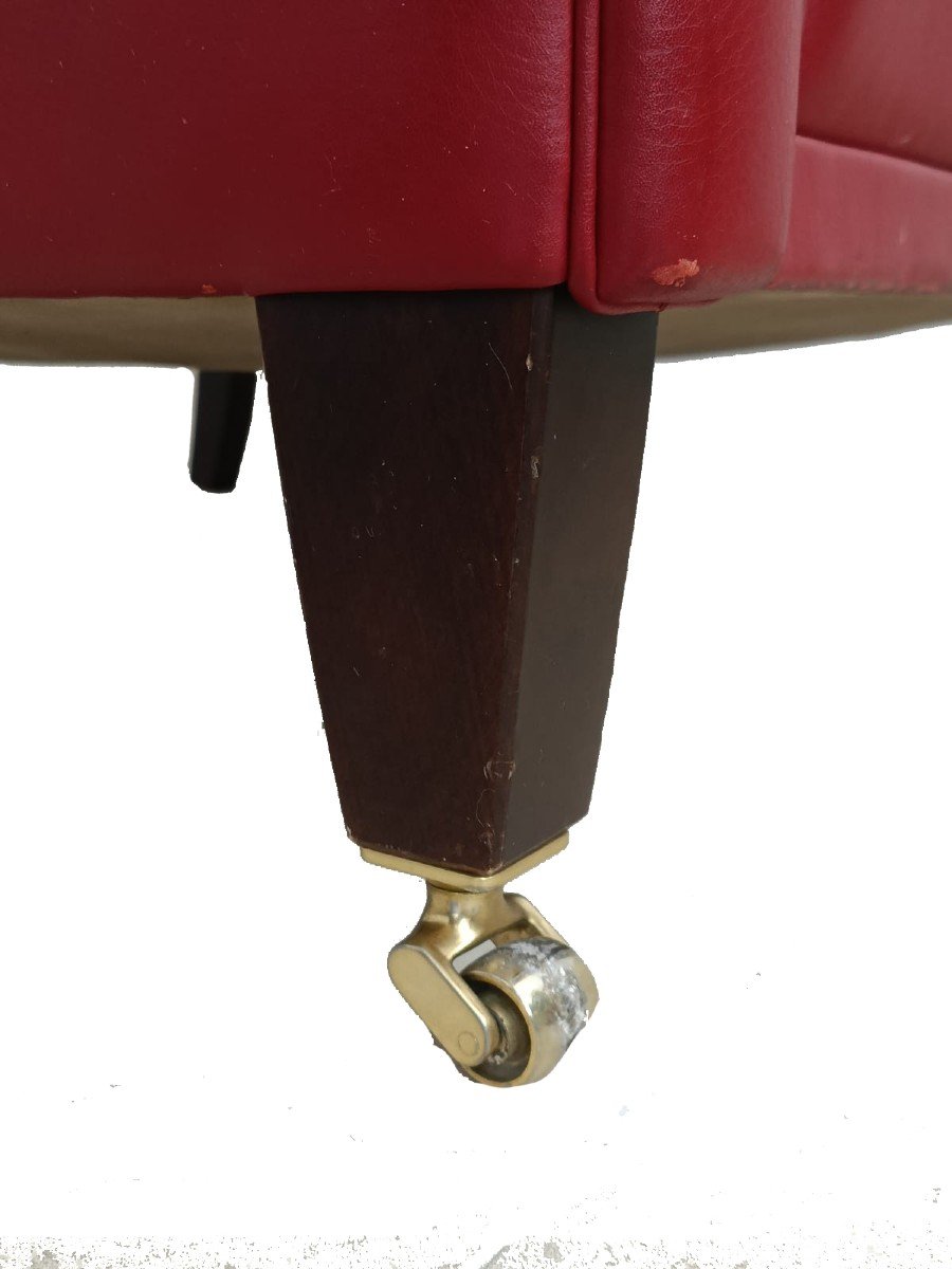 Frau Armchair In Leather With Saucer Mod. 1919-photo-2