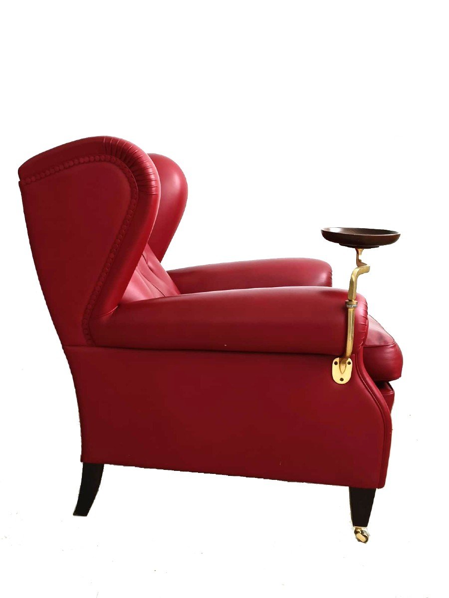 Frau Armchair In Leather With Saucer Mod. 1919-photo-5