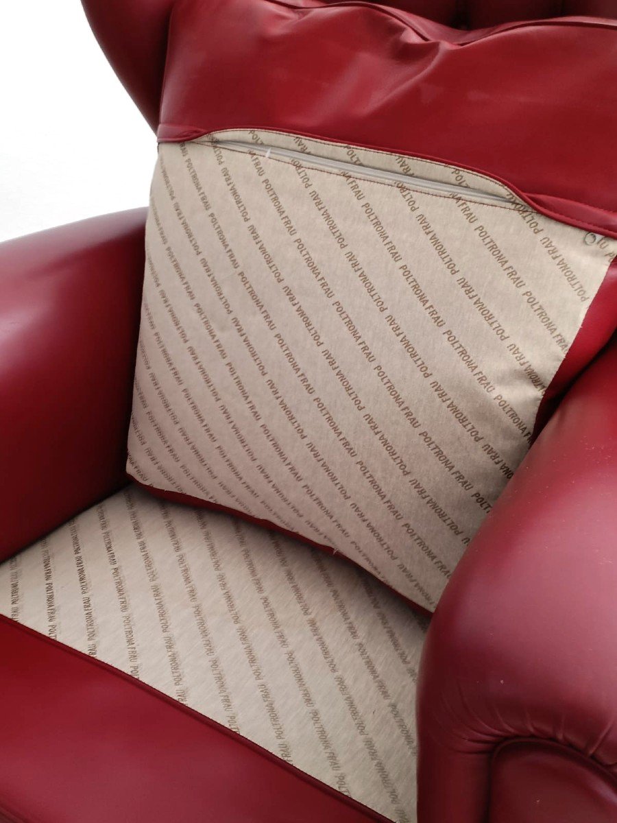 Frau Armchair In Leather With Saucer Mod. 1919-photo-7