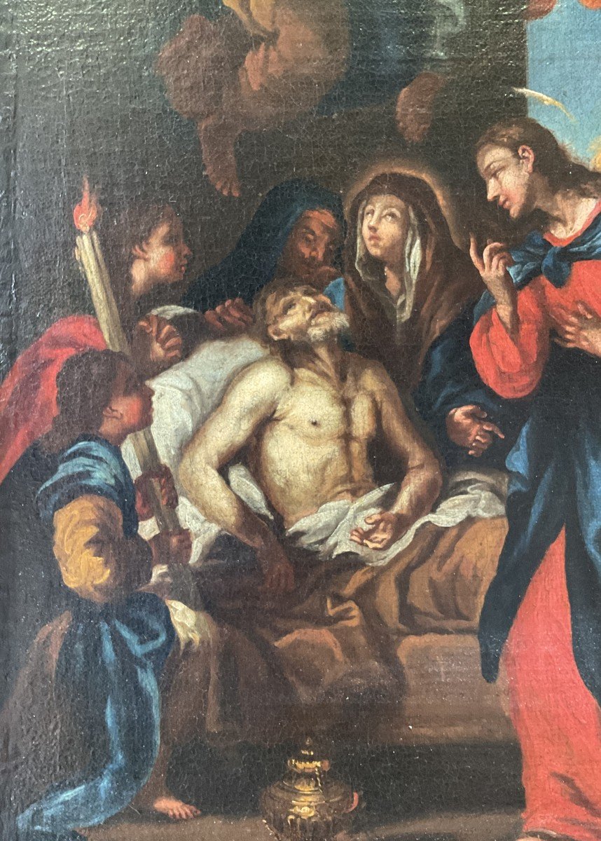 Gaspare Diziani (ecole De), Mort De Saint Joseph, Peinture à l'Huile Sur Toile-photo-3