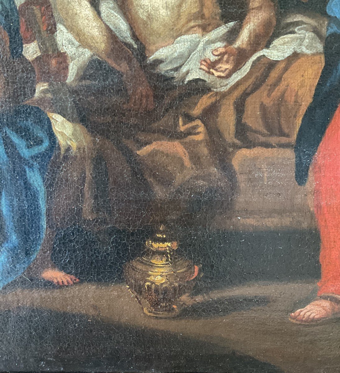 Gaspare Diziani (ecole De), Mort De Saint Joseph, Peinture à l'Huile Sur Toile-photo-1