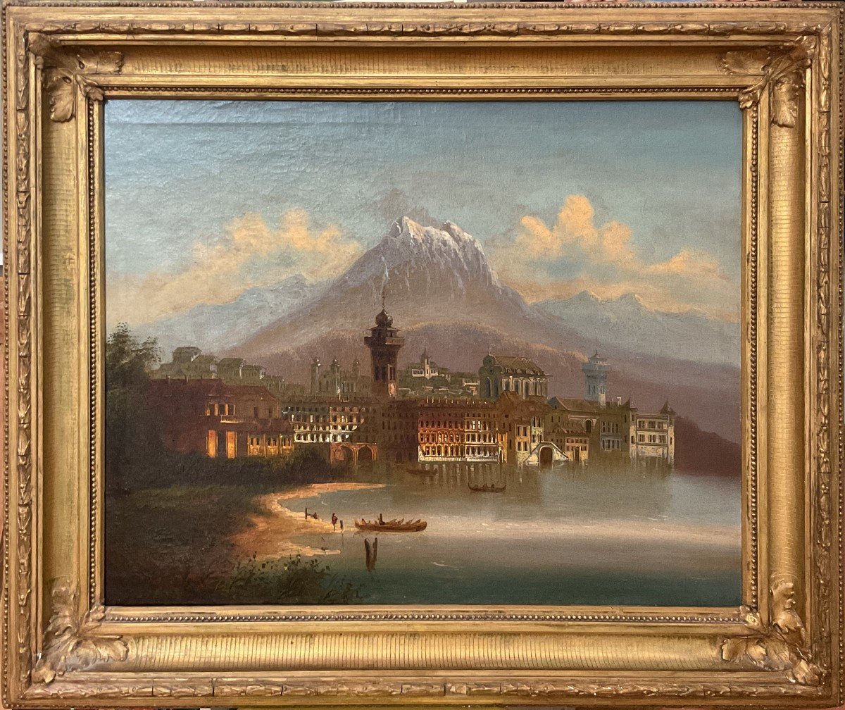 Johann Wilhelm Jankowski (1825 - 1870), Paire De Vues Du Lac De Garde-photo-3