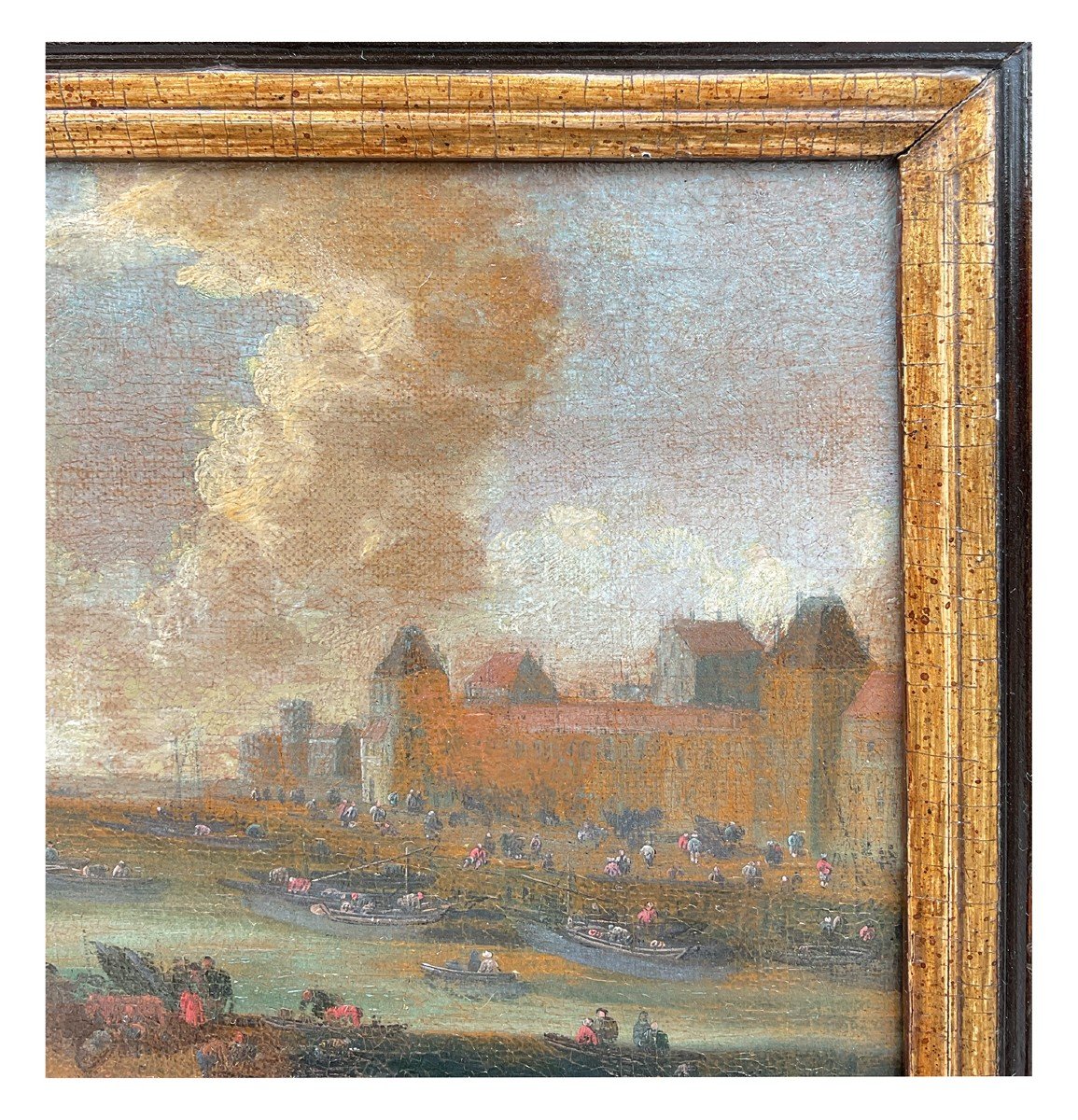Peter Casteels (att.),  Vue De Paris Avec La Tour Nesle Et Le Louvre, Huile Sur Toile-photo-4