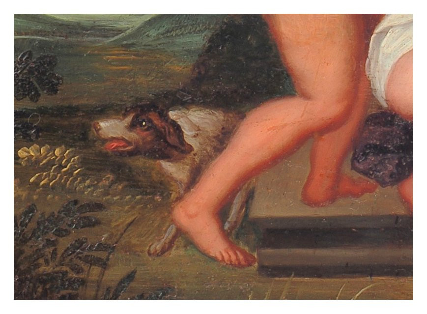 Peinture de Hedrick van Balen Diane et Actéon huile sur cuivre-photo-4