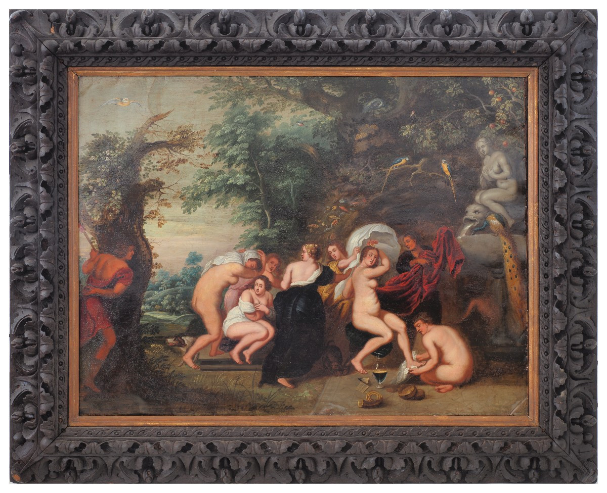 Peinture de Hedrick van Balen Diane et Actéon huile sur cuivre