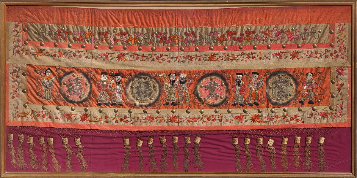 Two Ancient Oriental Textiles, China, 19th Century-photo-2