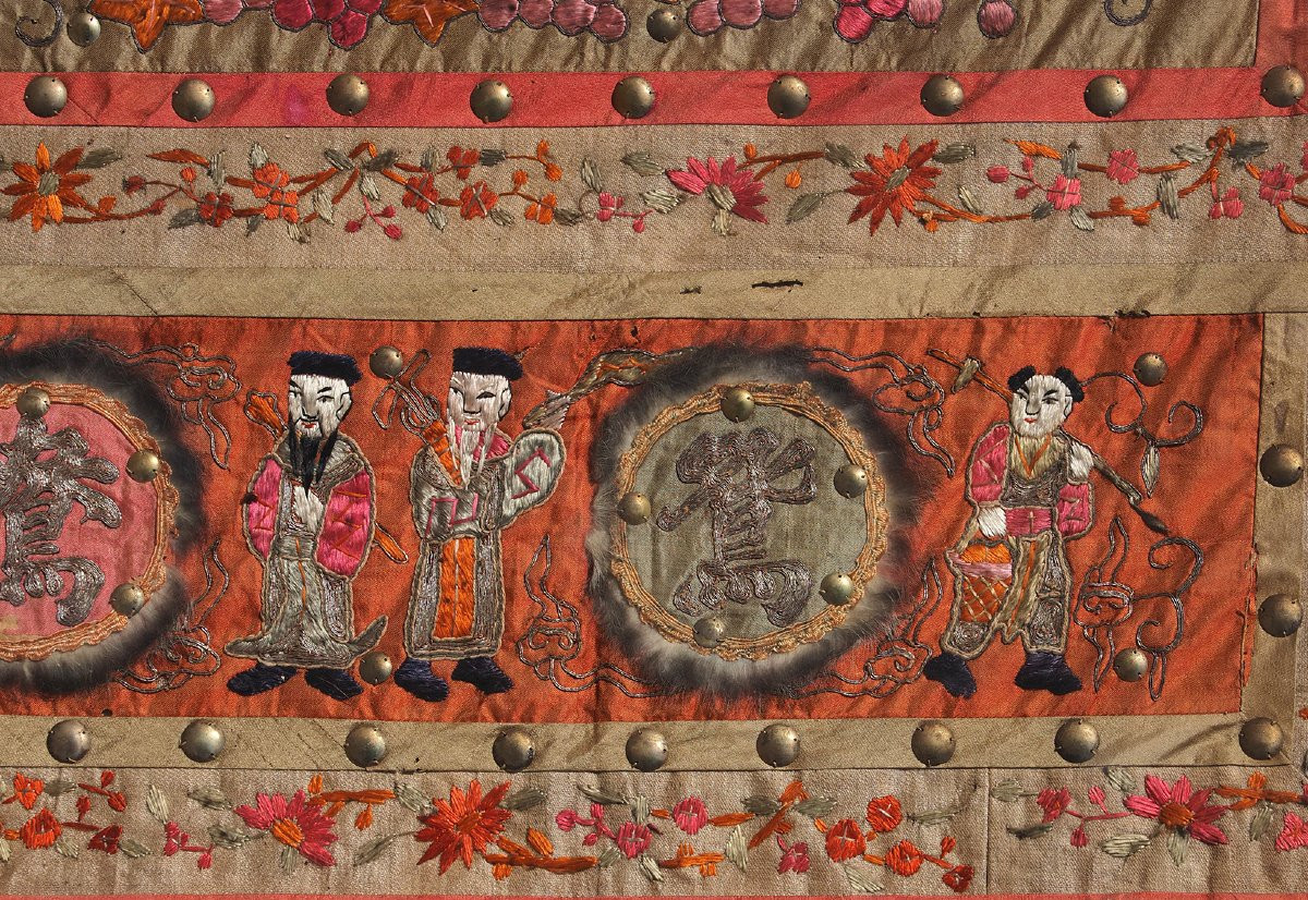 Two Ancient Oriental Textiles, China, 19th Century-photo-3