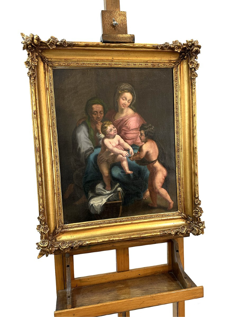 Disciple de Nicolas Poussin, La Sainte Famille avec l'Enfant Jean-Baptiste, Huile sur toile, 59-photo-4