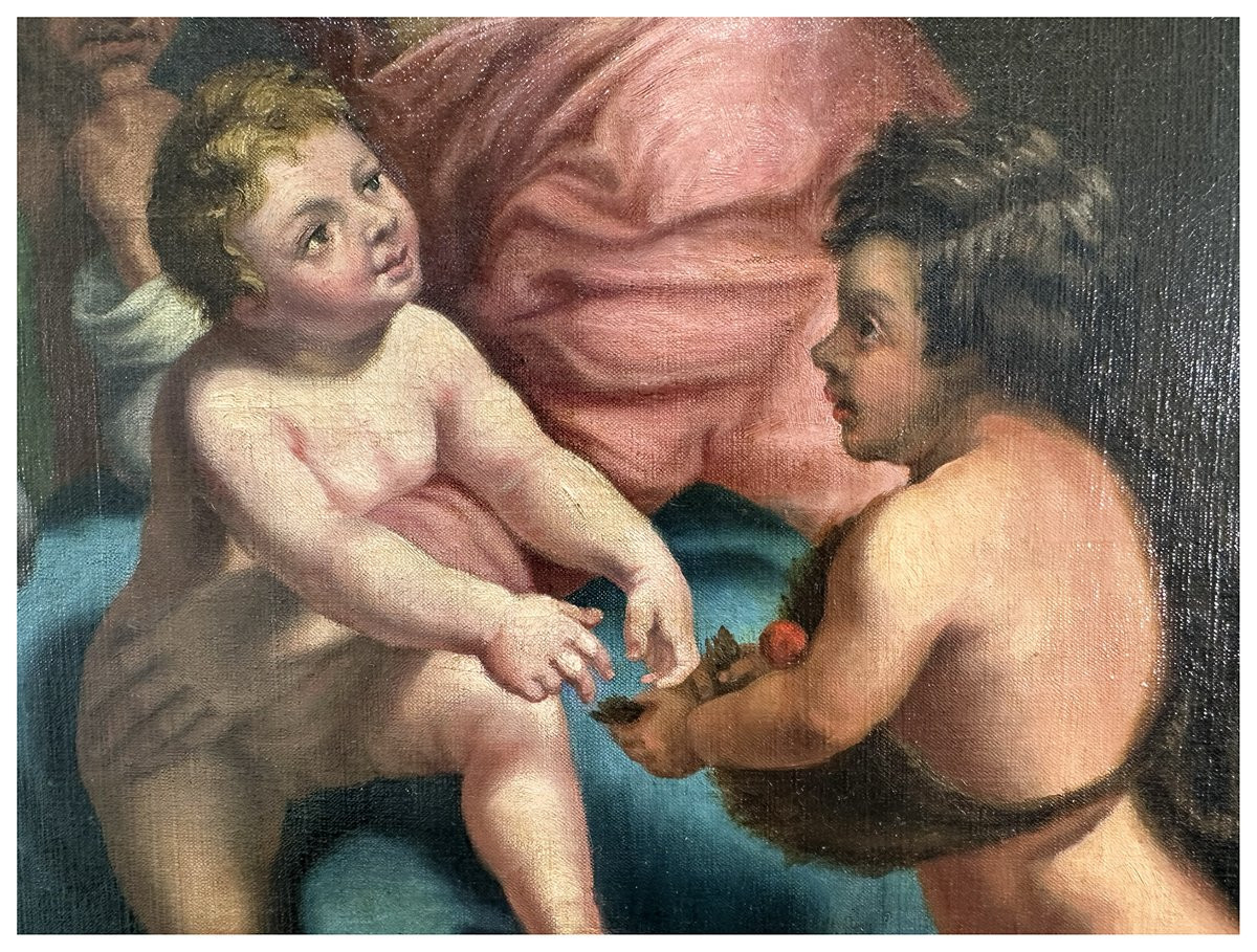Disciple de Nicolas Poussin, La Sainte Famille avec l'Enfant Jean-Baptiste, Huile sur toile, 59-photo-2