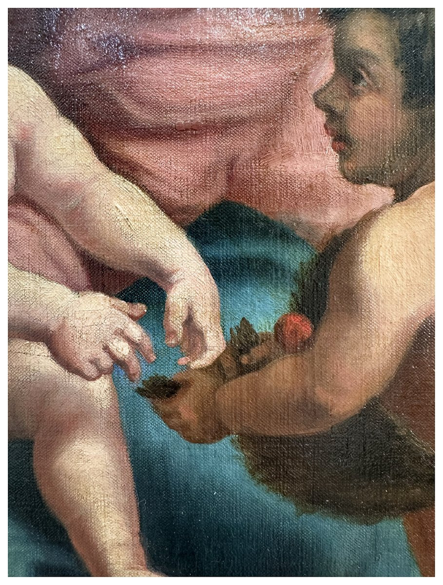Disciple de Nicolas Poussin, La Sainte Famille avec l'Enfant Jean-Baptiste, Huile sur toile, 59-photo-3