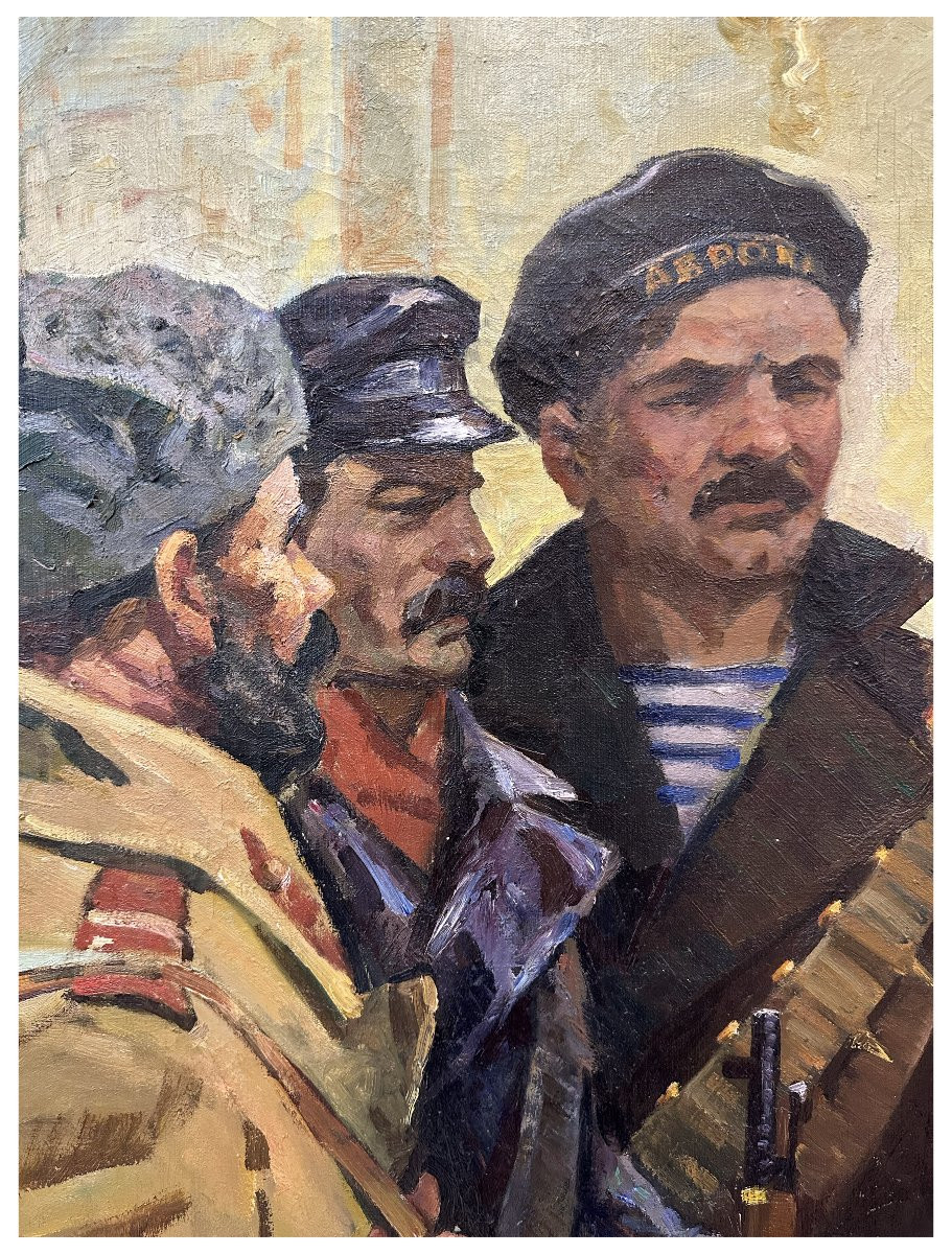 2.803 Soviet Painter Active In The Mid-20th Century, Lenin With Soldiers Of The Revolution-photo-4