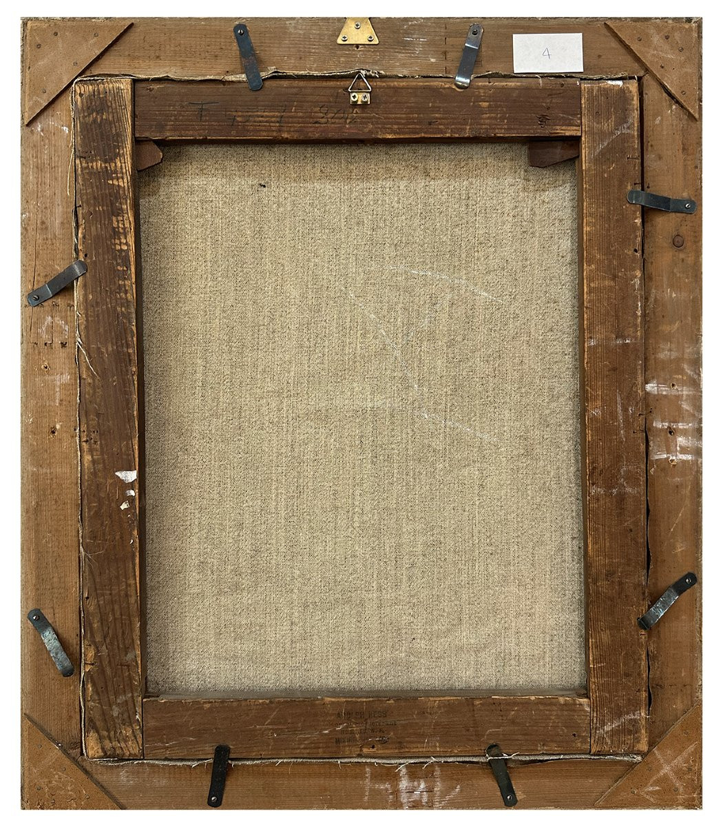 Albert Lahde  (1869 – 1940), Marine avec voiliers en mer agitée, Huile sur toile-photo-5