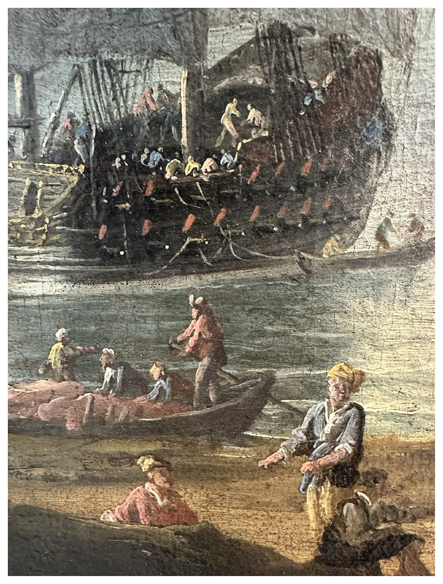 Follower Of Abraham Storck, Mediterranean Port With Sailing Ships, Figures-photo-4