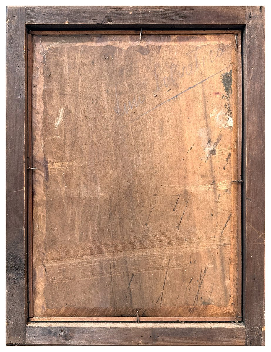 Lino Selvatico, Portrait Of A Bearded Man With Hat, Oil On Panel, Cm 34×24.5-photo-3