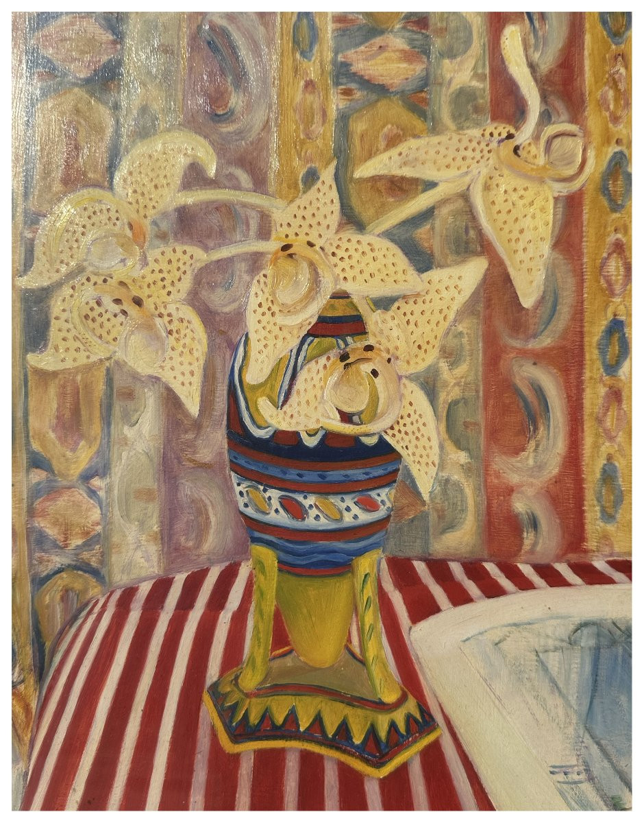 Antonio Fasan, Hommage à Matisse, Huile sur panneau, cm. 67 × 53-photo-3