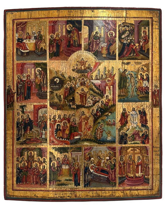 The Twelve Great Feasts – 18th-century Russian Icon
