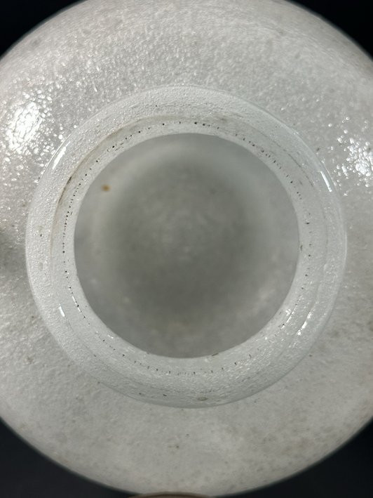 AVEM – ARTE VETRARIA MURANESE  Vase pulegoso - Verre soufflé blanc orné de détails appliqués-photo-4