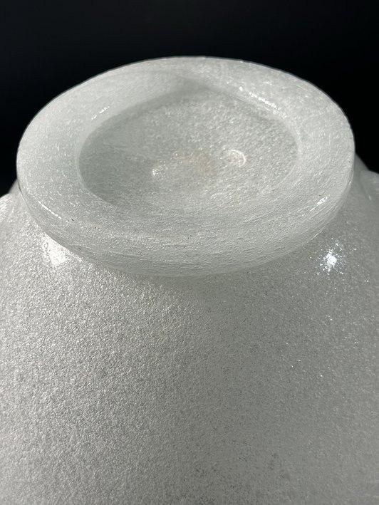 AVEM – ARTE VETRARIA MURANESE  Vase pulegoso - Verre soufflé blanc orné de détails appliqués-photo-3