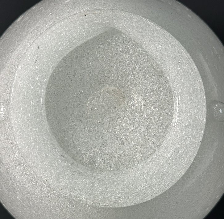 AVEM – ARTE VETRARIA MURANESE  Vase pulegoso - Verre soufflé blanc orné de détails appliqués-photo-4