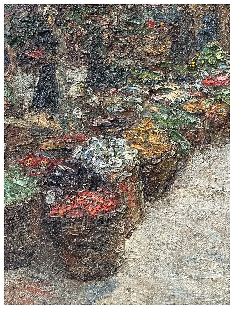 Luigi Moretti, Vue du Marché de Rialto. Huile sur toile, 74×60 cm -photo-3