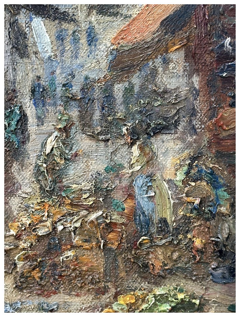 Luigi Moretti, Vue du Marché de Rialto. Huile sur toile, 74×60 cm -photo-4