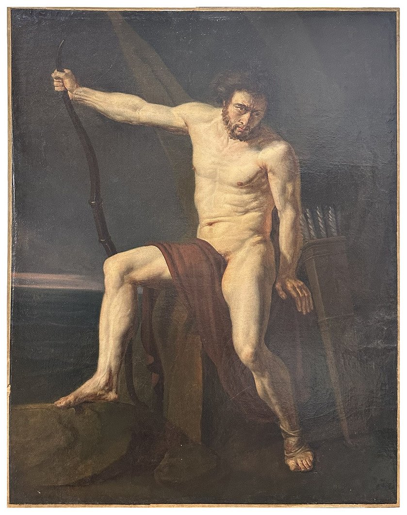 Jean-Germain Drouais (entourage), Philoctète. Huile sur toile, 92 x 73 cm