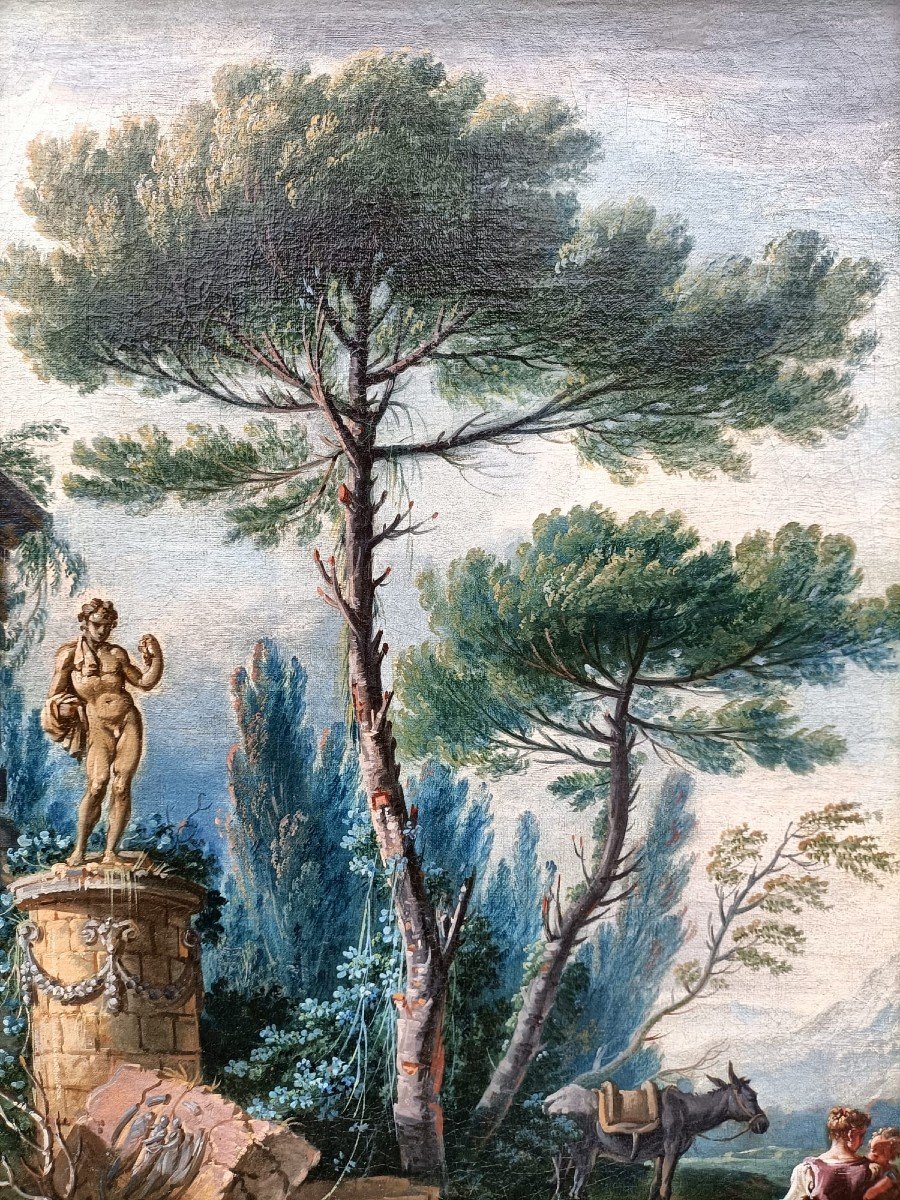 Jean-baptiste Pillement, Country Landscape With Figures-photo-7