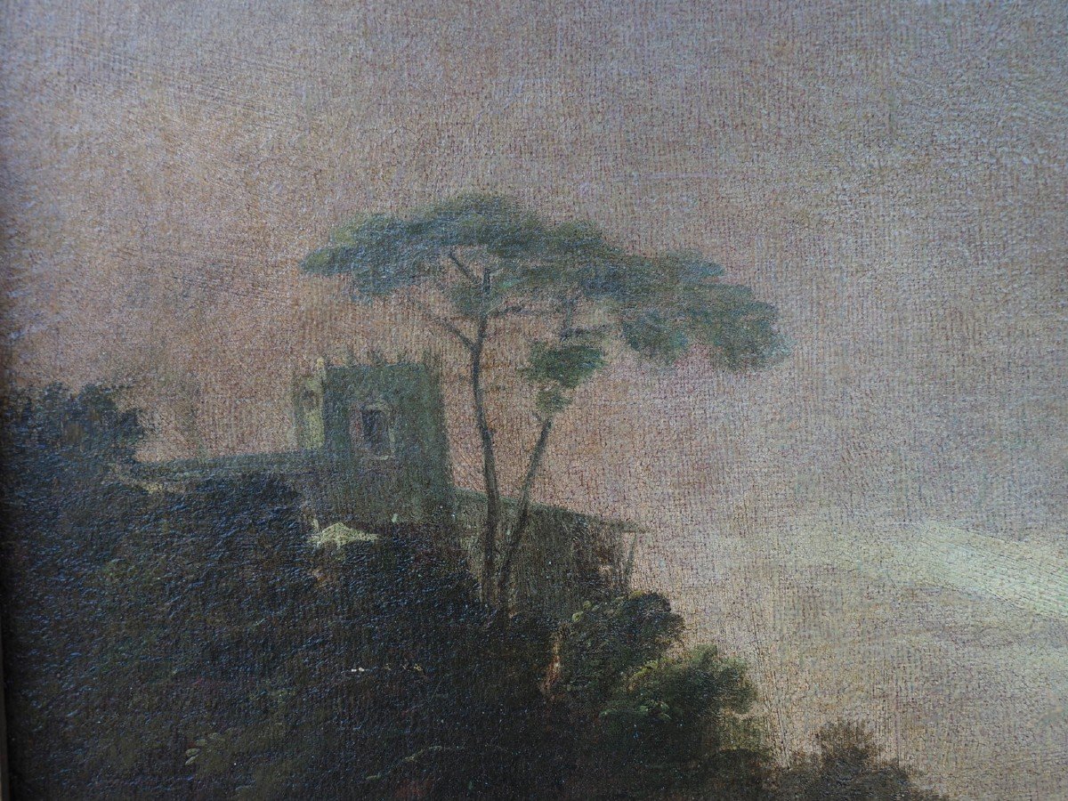 School Of Marco Ricci, Landscape At Sunset With Figures-photo-1