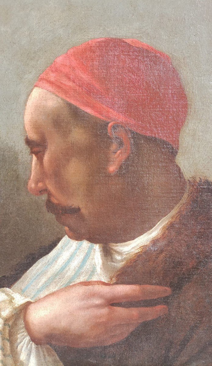 Oriental Style Portrait By Giuseppe Angeli (attr.) - XVIII Century-photo-3