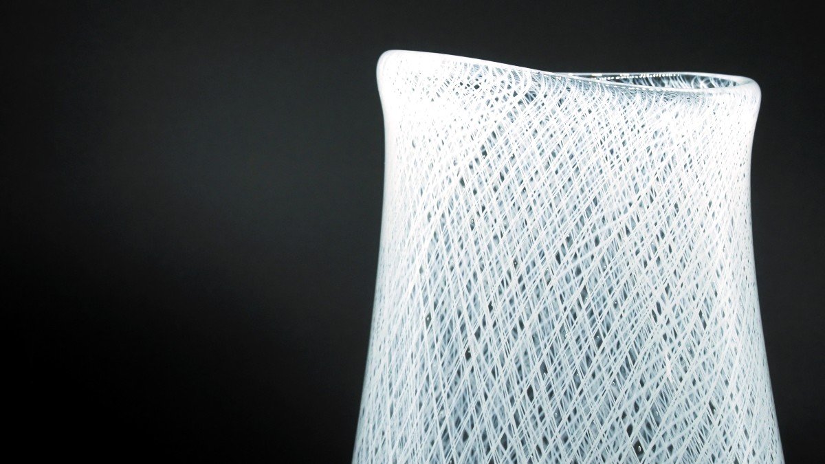 Vase en verre "Zanfirico" par Archimede Seguso - Murano 1970 ca-photo-2