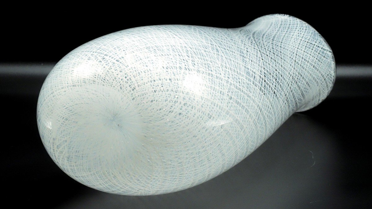 "zanfirico" Glass Vase By Archimede Seguso - Murano 1970 Ca-photo-2