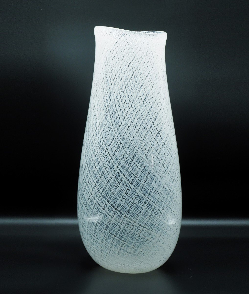 "zanfirico" Glass Vase By Archimede Seguso - Murano 1970 Ca