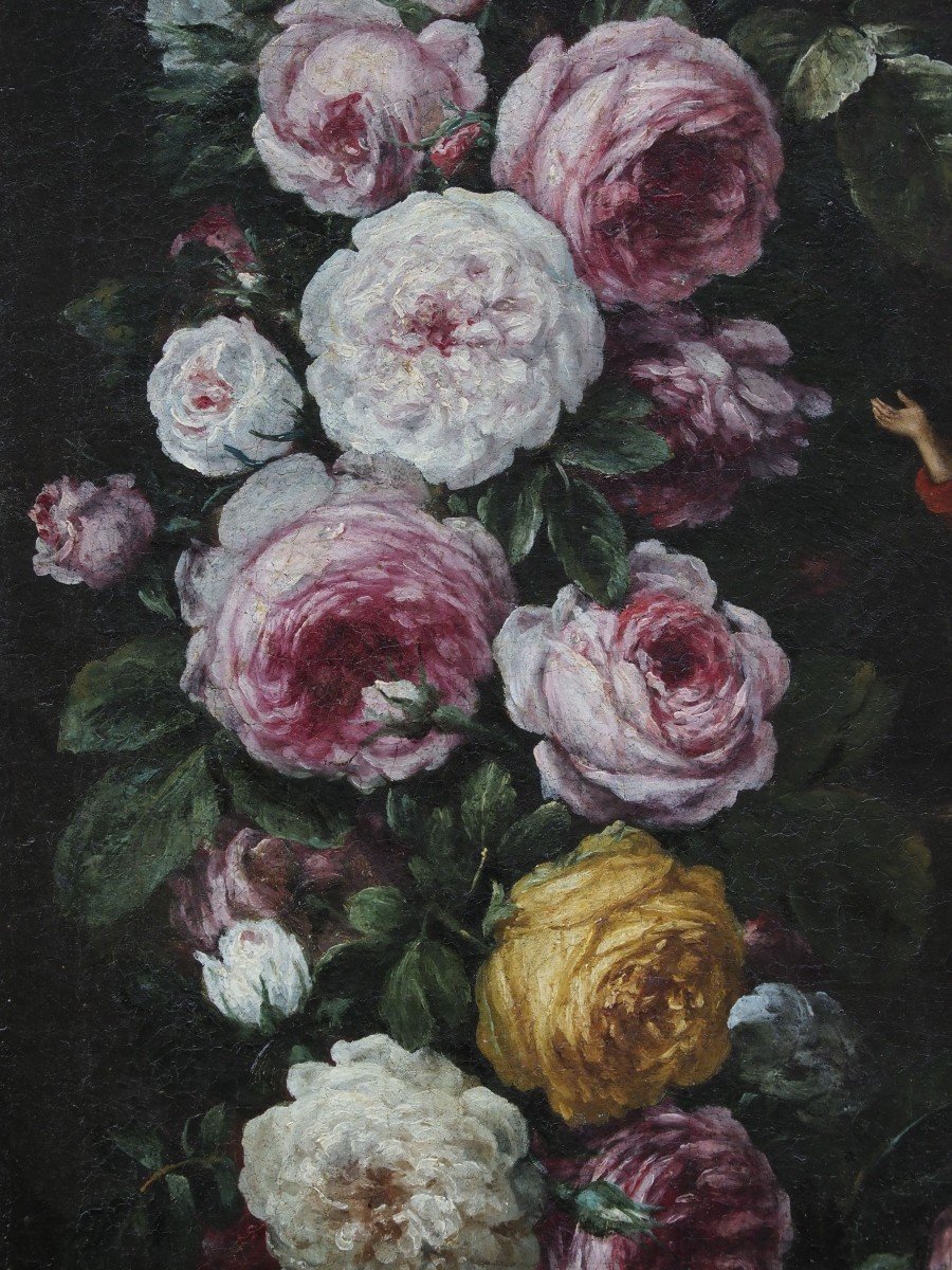 Pier Francesco Cittadini (attr.), Garland Of Flowers With Infant Jesus-photo-2