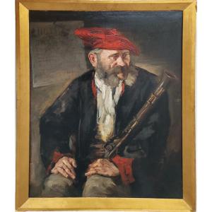 R.h. Craig, Paintig Portrait Of A Hunter