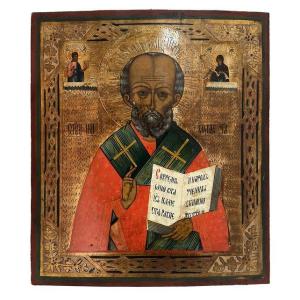 Saint Nicolas – Icône russe du XIXe siècle