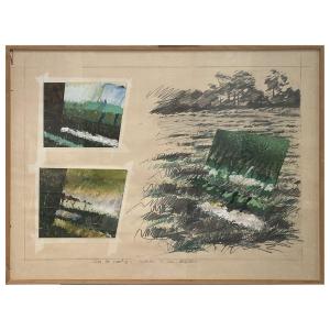 Ian McKeever, Study for Painting, 1975. Technique mixte sur papier, 66×89 cm
