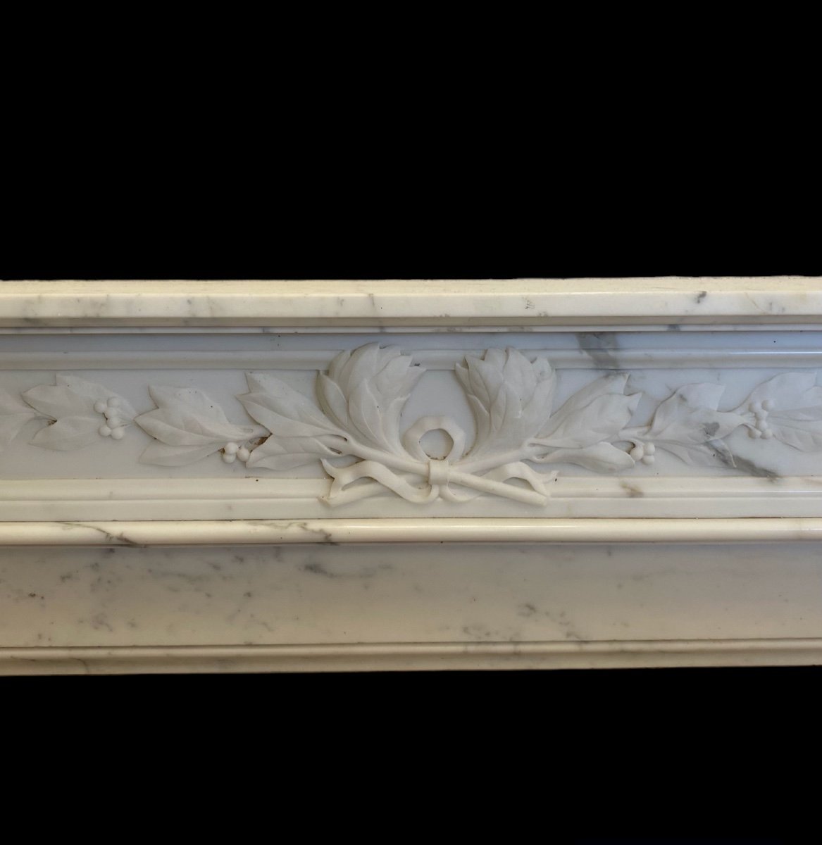 Cheminée De Style Louis XVI en marbre blanc de Carrare-photo-4