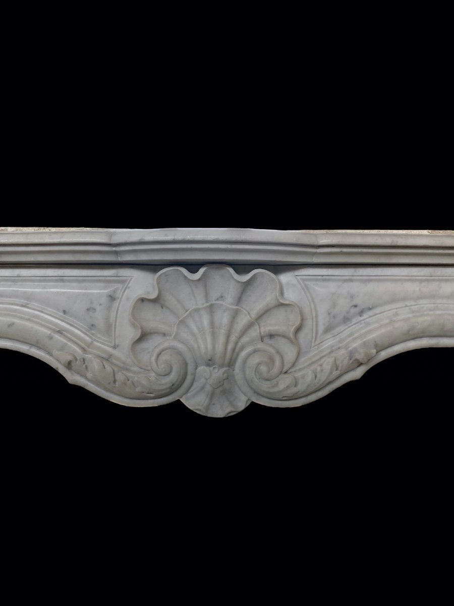 Louis XV Fireplace In Carrara Marble-photo-3