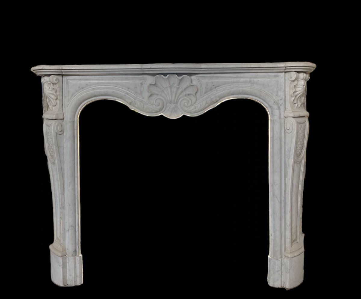 Louis XV Fireplace In Carrara Marble
