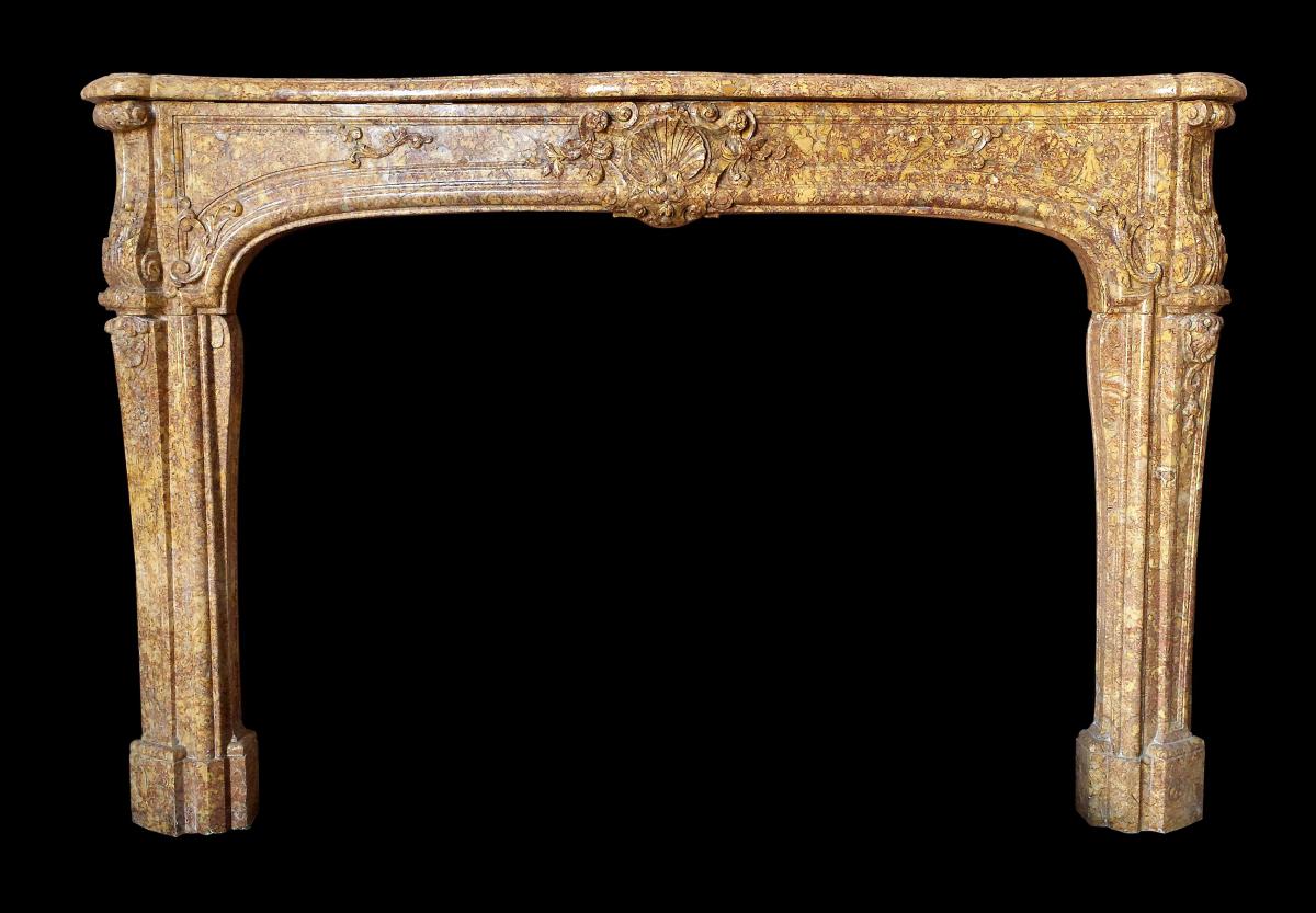 Regency Fireplace Marble Brocatelle Spain Eighteenth Century-photo-4