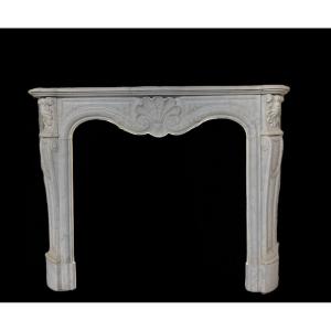 Louis XV Fireplace In Carrara Marble