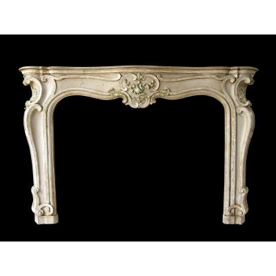 Louis XV Fireplace Lime Painted XVIIIth