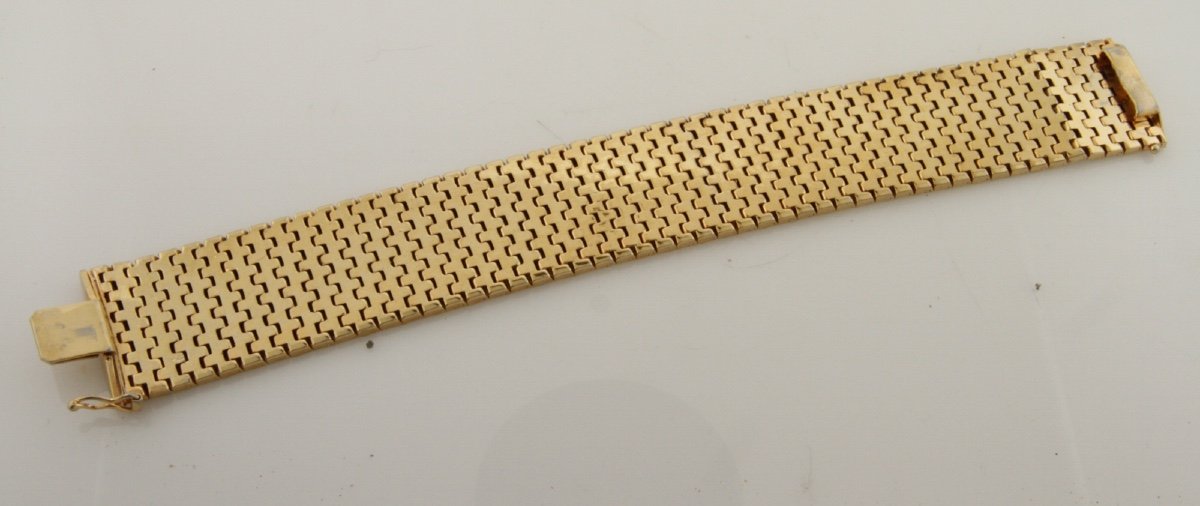 Bracelet Large En Plaqué Or Forme Géométrique-photo-3