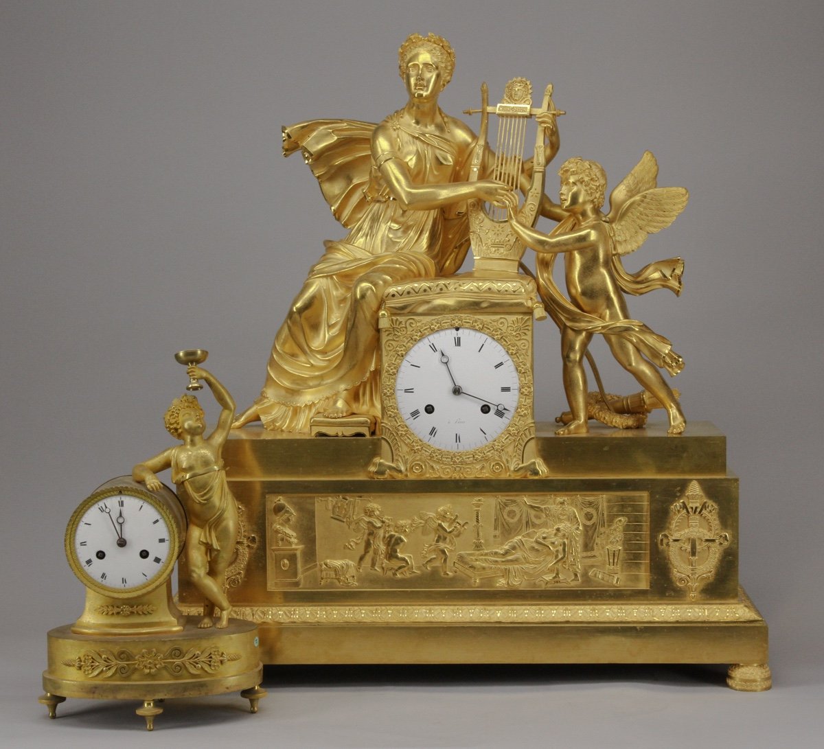 Grande Pendule De Sappho Et Cupidon-photo-2