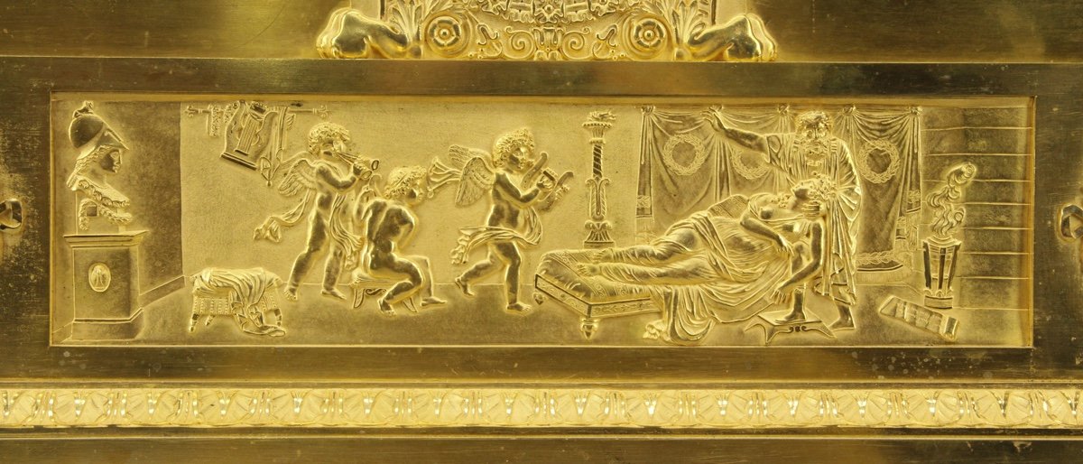 Grande Pendule De Sappho Et Cupidon-photo-3
