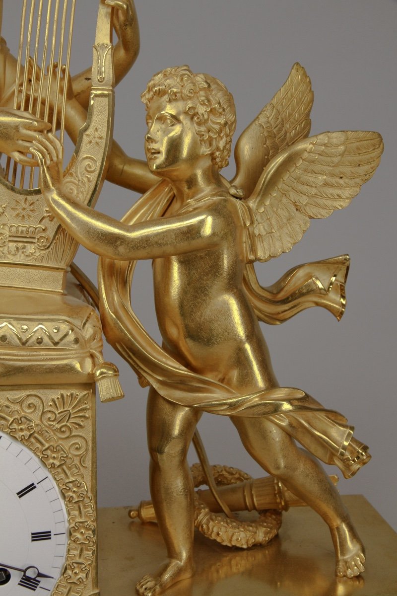 Grande Pendule De Sappho Et Cupidon-photo-2